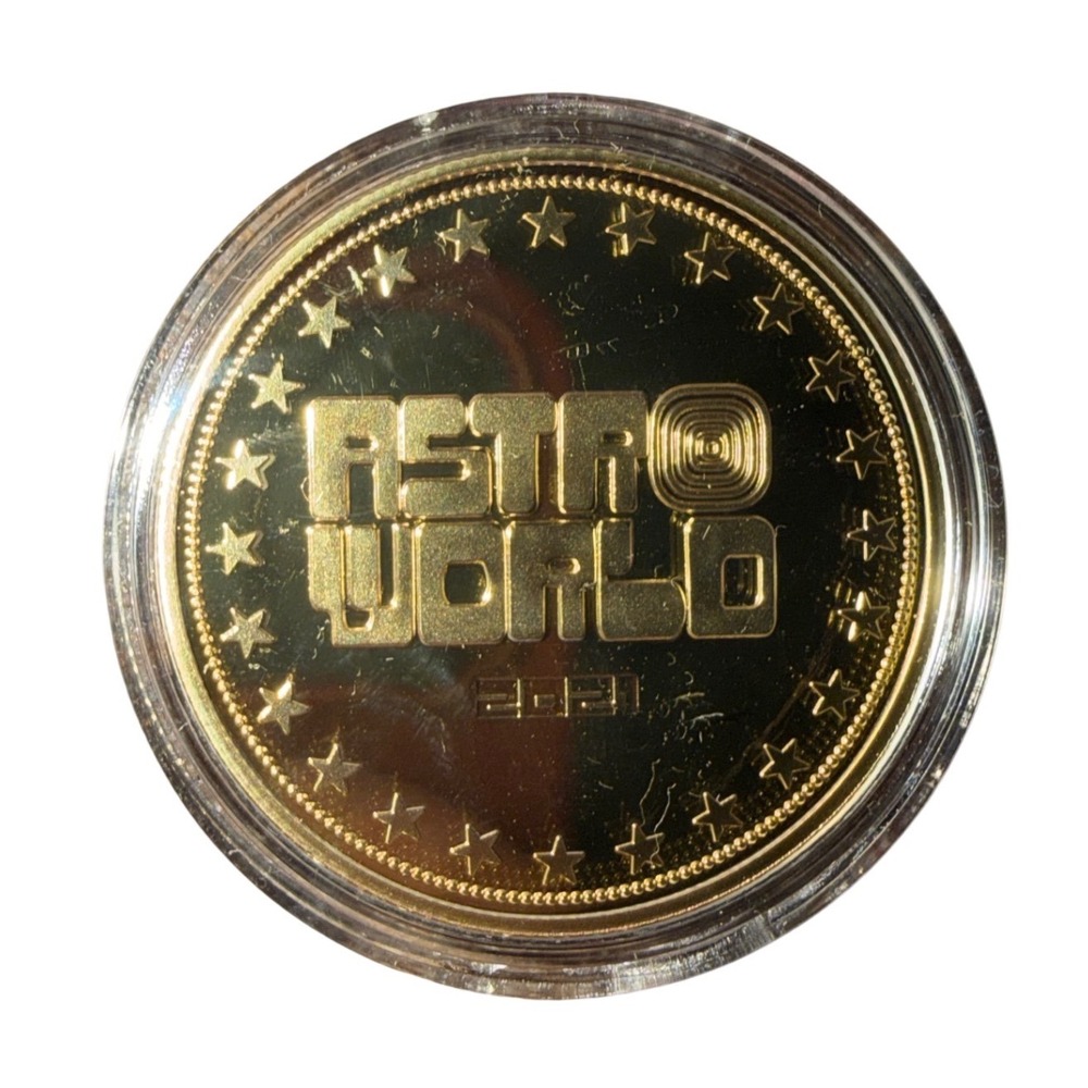 Travis Scott Astroworld Festival 2021 Commemorative Gold Coin Houston Texas Rare